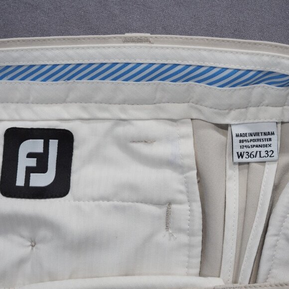 Footjoy Pants Mens 36x32 Off White Chino Performance Golf Stretch Comfort Sport - Picture 3 of 16